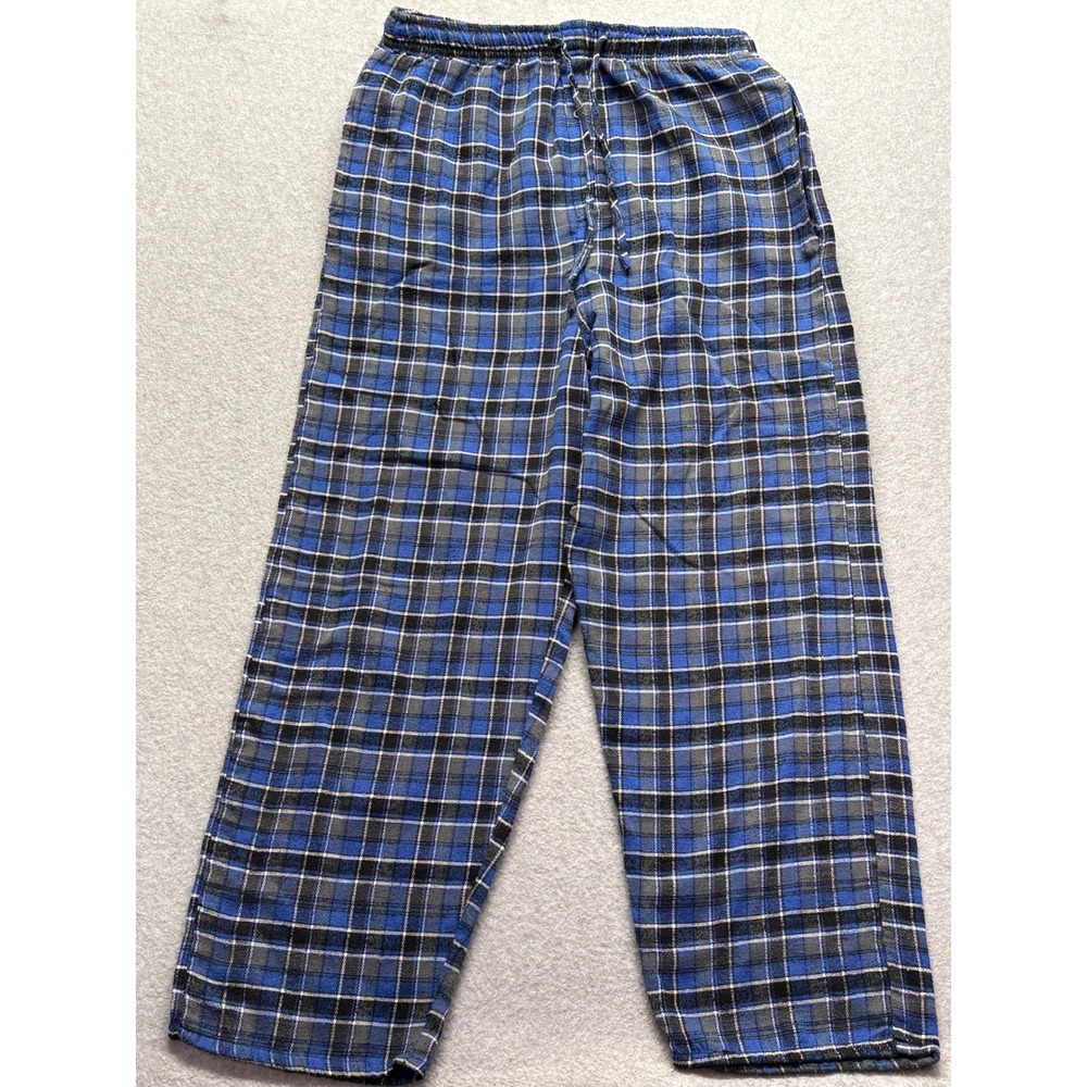 Essential Sleepwear Seven Apparel Mens 2X Blue Plaid Pajama Pants Lounge Bottoms